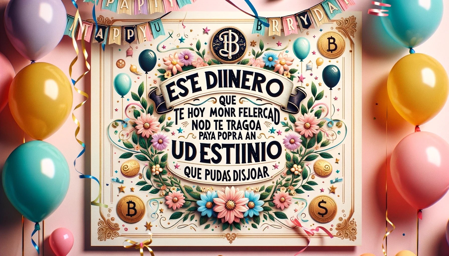 Este dinero que hoy te traigo no será tu mayor felicidad, pero si podrá pagar un buen destino que puedas disfrutar.