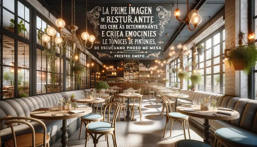 DALL·E 2023 11 13 12.29.23 A charming and detailed restaurant interior that captures the spirit of frases de restaurantes para clientes. The image should present a delightful