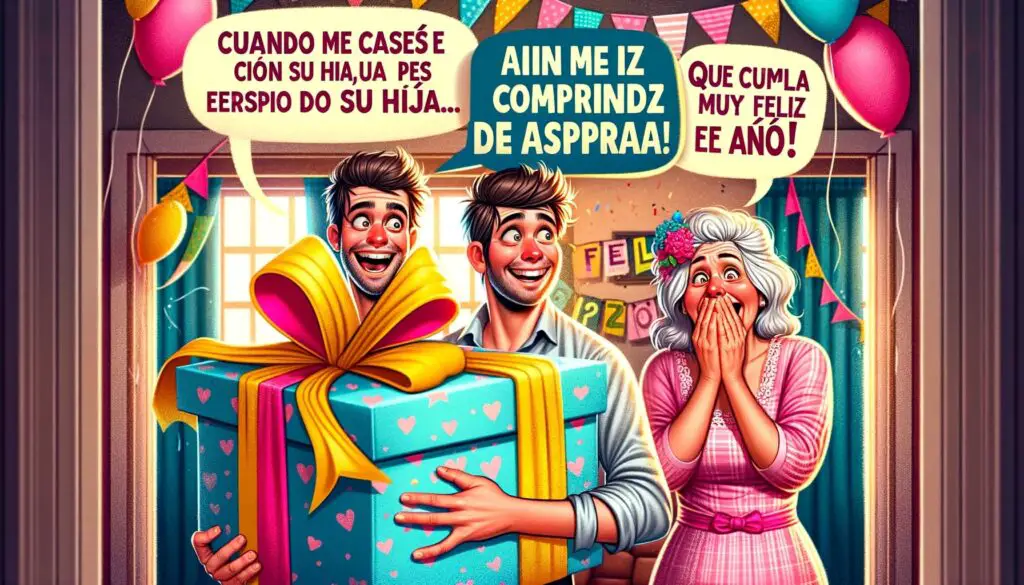 Usted es como uno más de la familia: es madre de mi esposa, abuela de mis hijos, y esposa de mi suegro. Ya casi la acepto como mi suegra! Feliz cumpleaños!

