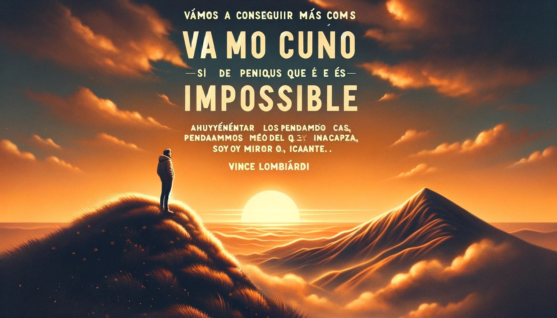 "Vamos a conseguir muchas más cosas si pensamos que nada es imposible", Vince Lombardi. Ahuyentar los pensamientos negativos del tipo "no voy a conseguirlo", "soy incapaz" es vital para seguir mirando hacia adelante.