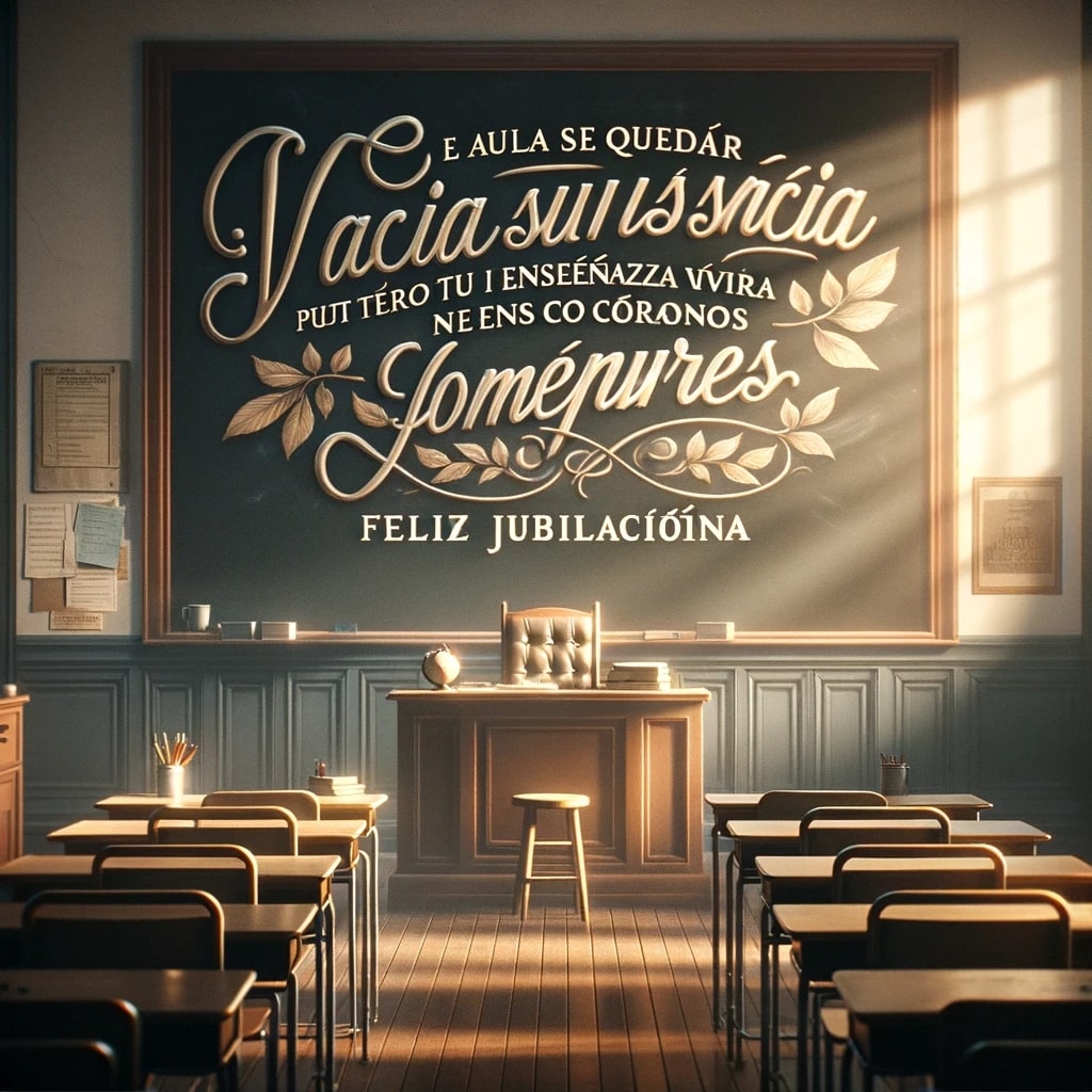 El aula se quedará vacía sin tu presencia, pero tu enseñanza vivirá en nuestros corazones para siempre. Feliz jubilación.