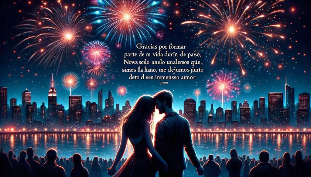 “Este año viejo me dejó lo más hermoso que la vida pudo darme: tú. Cariño mío, soy increíblemente feliz desde que tengo tu amor. Sé que esta relación será para siempre y que compartiremos juntos todos los demás años que vendrán. ¡Feliz Año Nuevo!”.