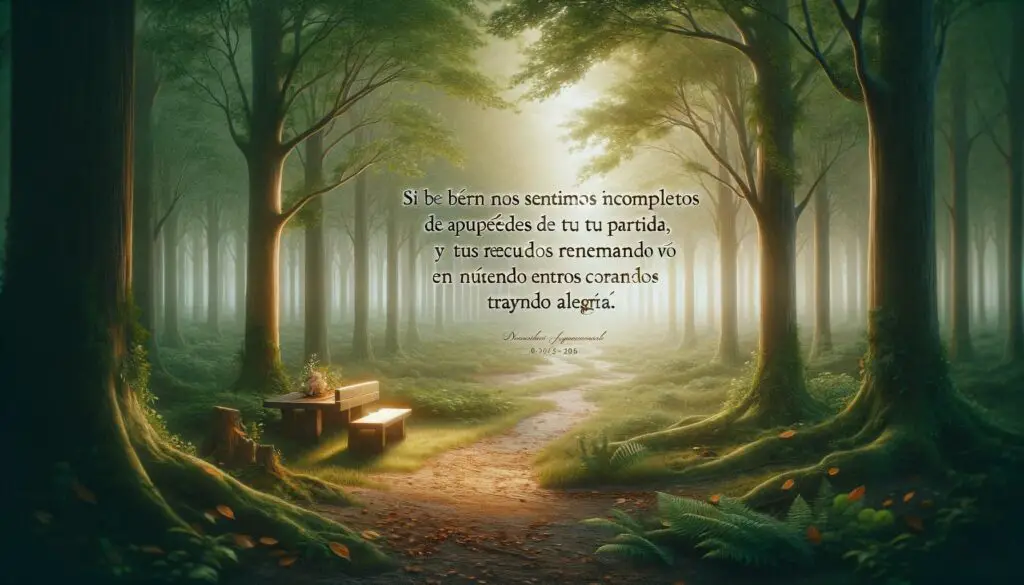 Sé que ahora hay un abismo de incertidumbre entre nosotros, pero hasta donde estés, quiero decirte que mi corazón siempre estará contigo. Fuiste un ser humano maravilloso al que quise con todo el corazón. Que Dios te tenga en su gloria