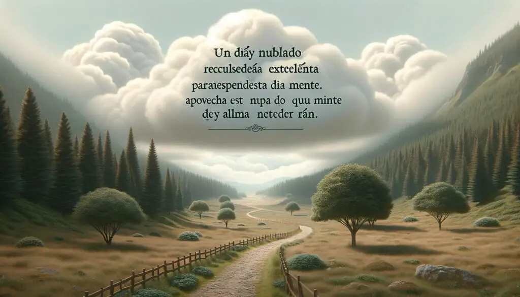 Si el día está nublado no te deprimas espera mejor que llueva para que bajo las finas gotas de lluvia puedas bailar. No dejes que nada tu día se atreva a arruinar.

