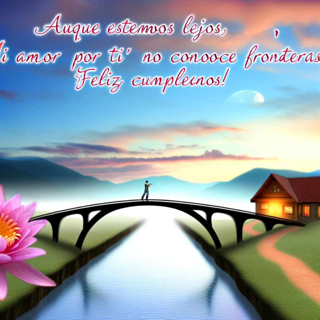 4.- Aunque hoy no estoy contigo para celebrar, mi corazón está lleno de amor por ti. ¡Feliz cumpleaños!
