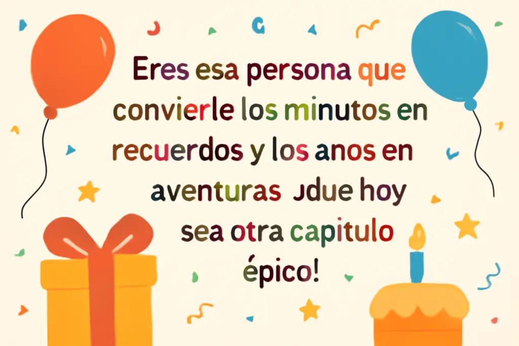 36 Felicitaciones de Cumpleaños para Chicos Jóvenes: Mensajes Especiales 8 Cumples años, pero sigues siendo el mismo imán que atrae la luz a donde quiera que vayas. ¡Feliz día!