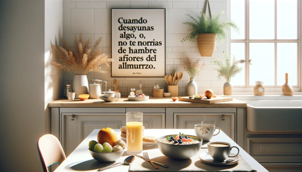 “El desayuno lo es todo. El comienzo, lo primero. Es el bocado del compromiso con un nuevo día, para una vida continua”