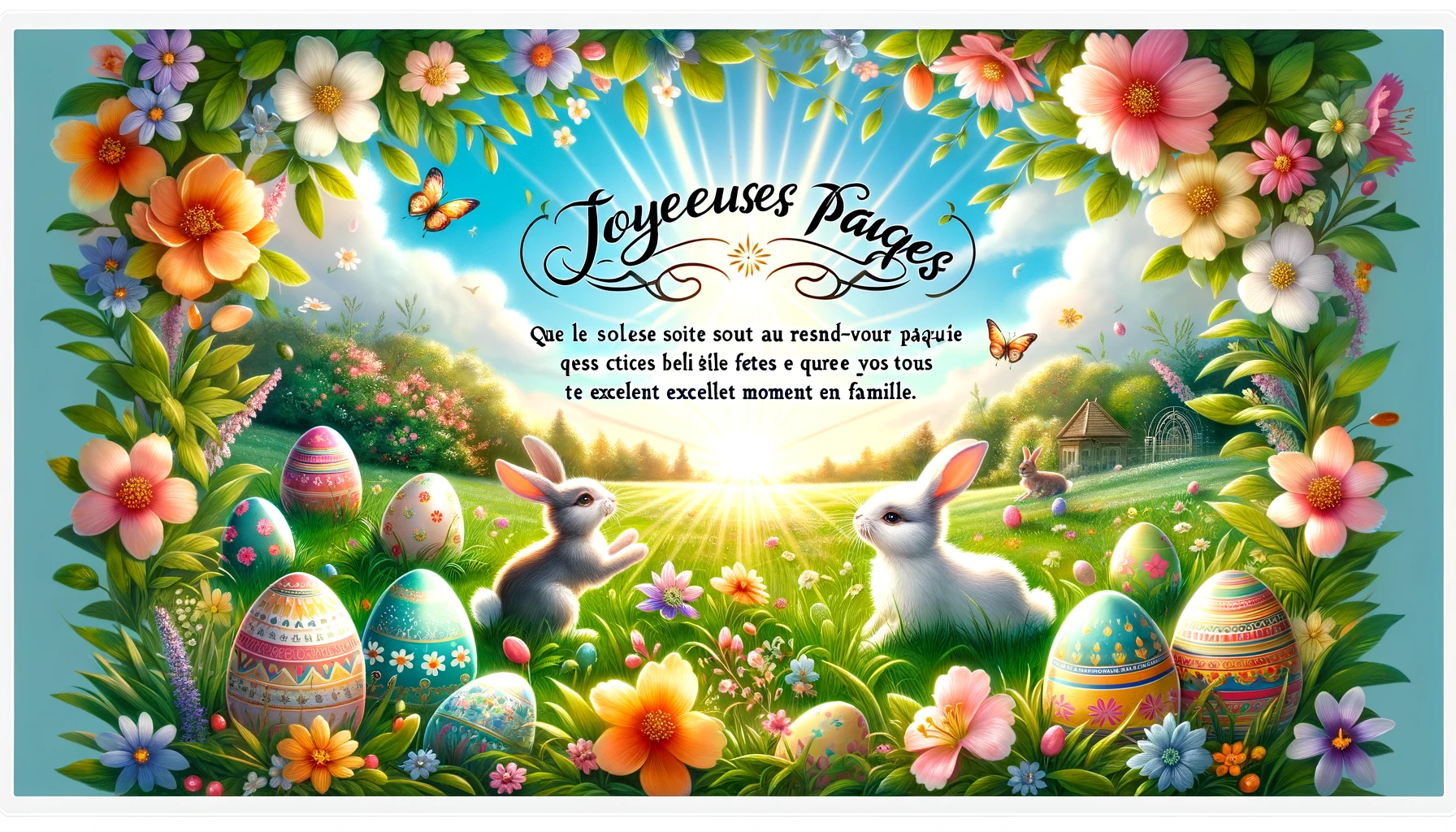 "Je vous souhaite de passer d'excellentes fêtes de Pâques, entourés de vos proches et sous un beau soleil printanier."