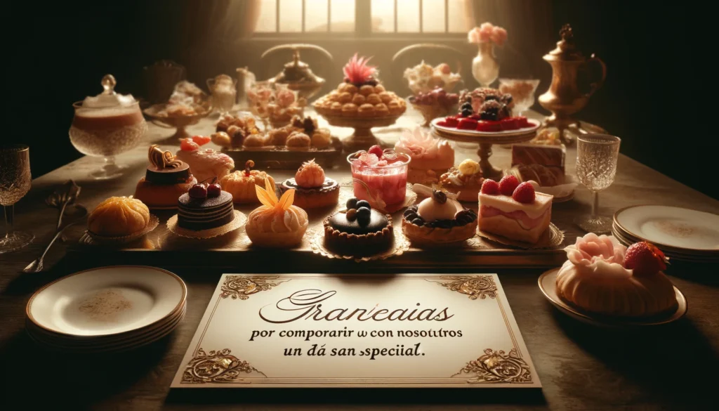 Dulces Delicias: 23 Frases Inspiradoras sobre Postres para Endulzar tu Vida 2 3. ¡Gracias por venir y llenar de felicidad (y dulzura) nuestro gran día!