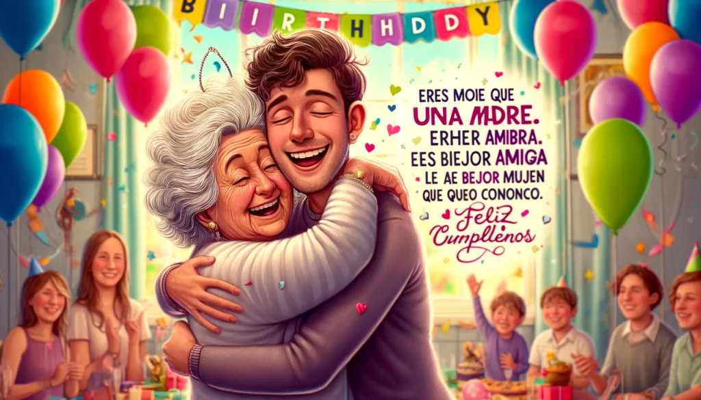 “Tengo mucha suerte de tener una madre como tú. Eres la mejor. El más feliz de los cumpleaños para ti”.

