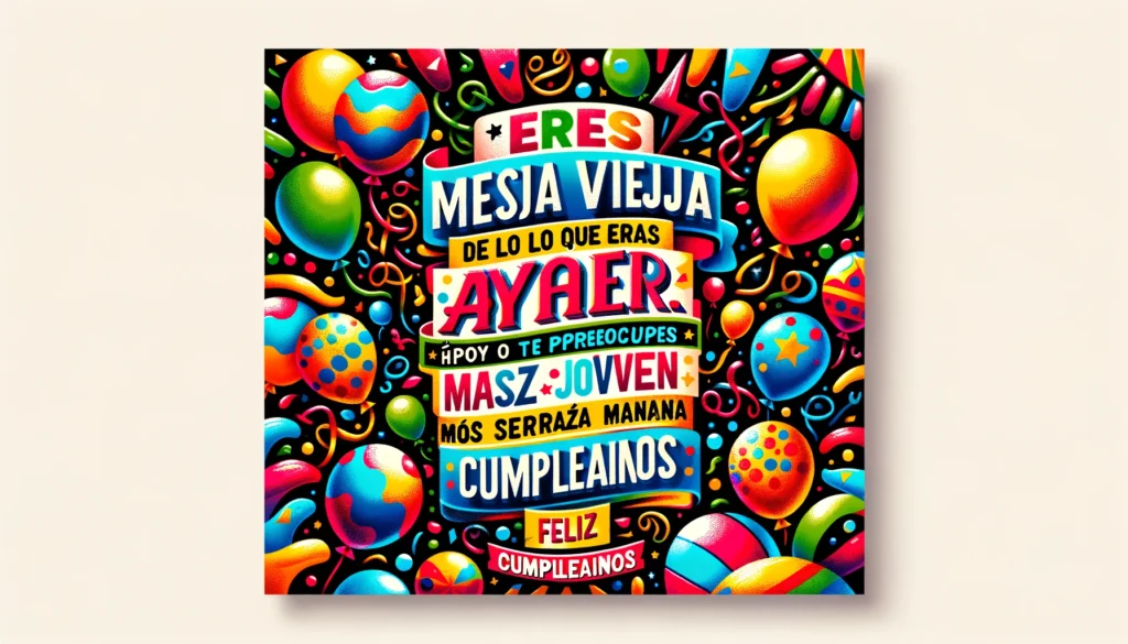 «Dato curioso: tener un buen cumpleaños es 90 % mental y 10 % alcohol. Vamos a equilibrar lo segundo. ¡Feliz cumpleaños!».
