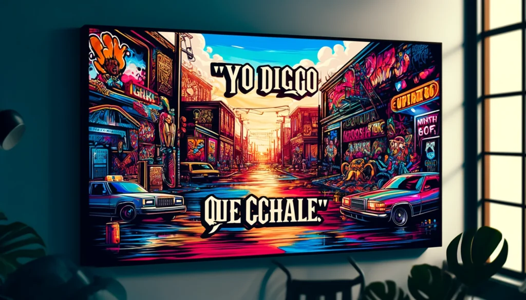 Create image for "'palabras de cholos y su significado" and put a written quote in the image. the quote is: "“Yo digo que chale.”" in Horizontal rectangle shape.
