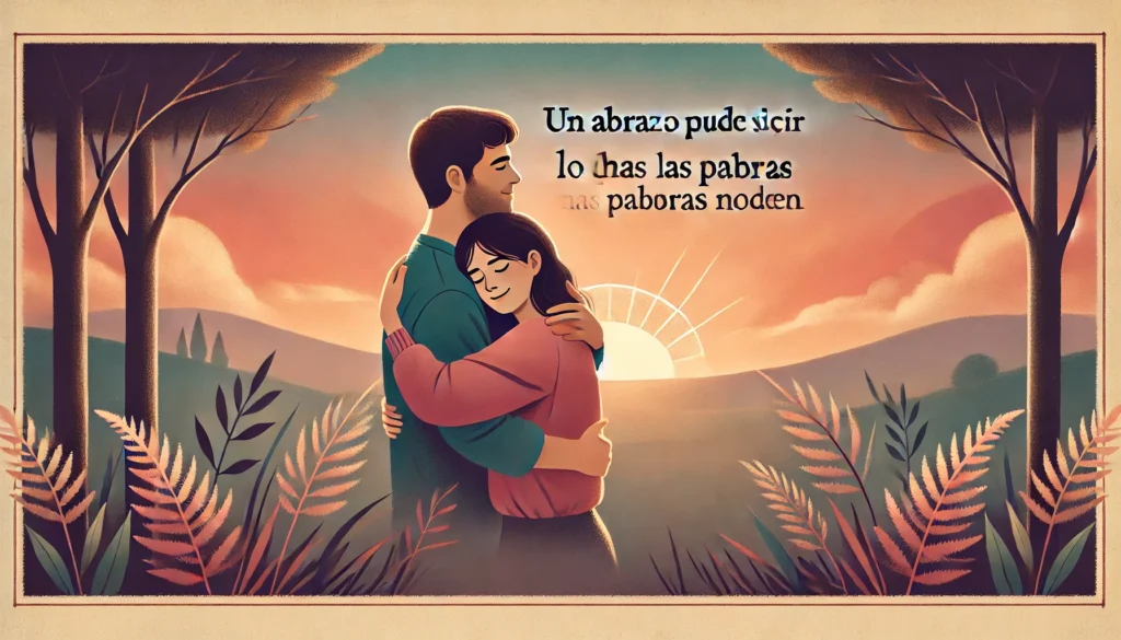 3. "Un abrazo puede hacer que los problemas desaparezcan por un momento."
