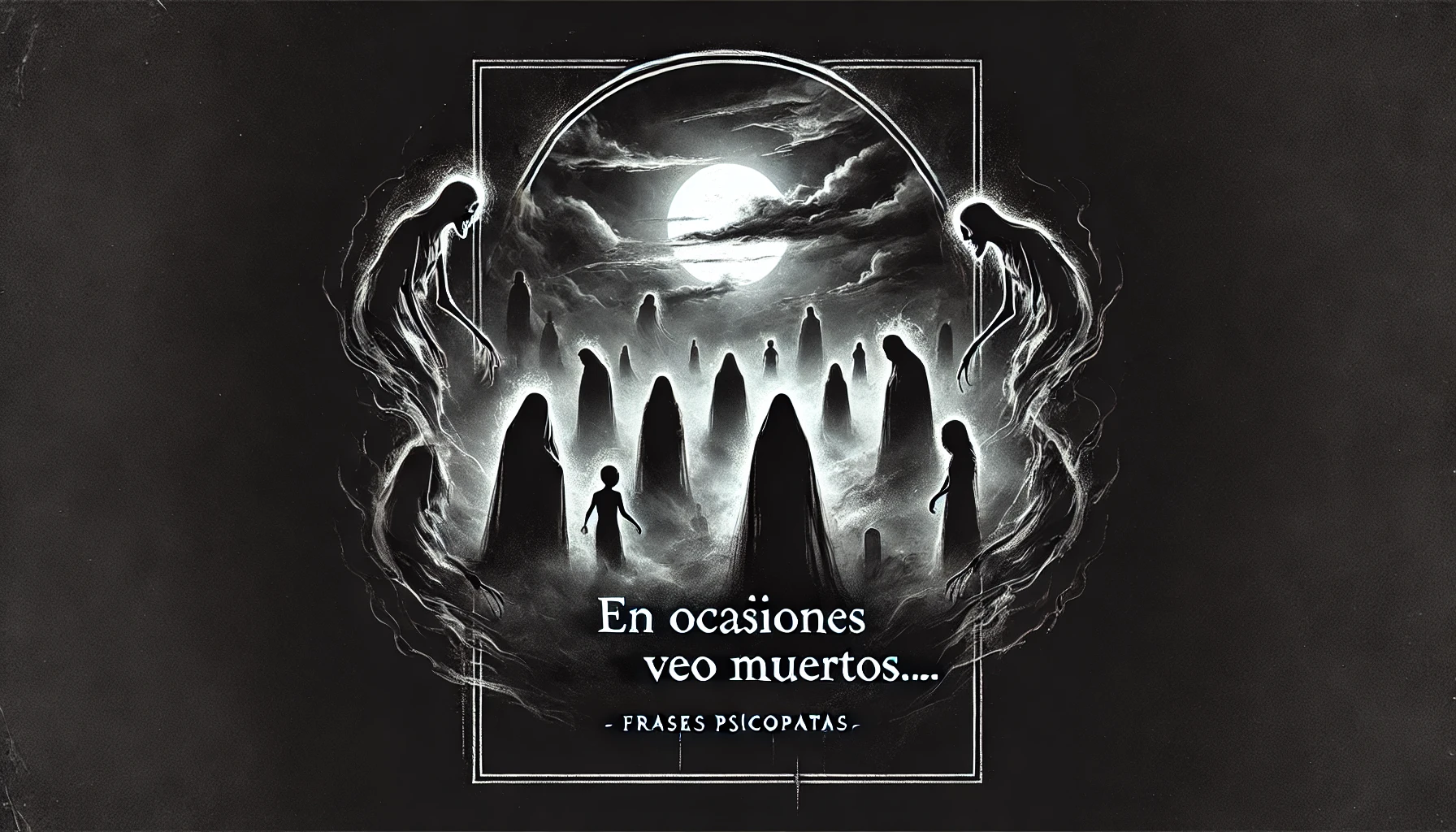 DALL·E 2024 07 29 10.23.29 Design a dark and mysterious horizontal rectangular image reflecting the theme frases psicopatas. The image should evoke a ghostly atmosphere incor