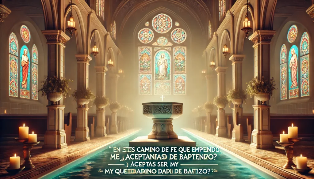 «Como padrino de mi bautizo, serás la luz que guía mis primeros pasos en la fe. ¿Aceptas este hermoso compromiso?»
