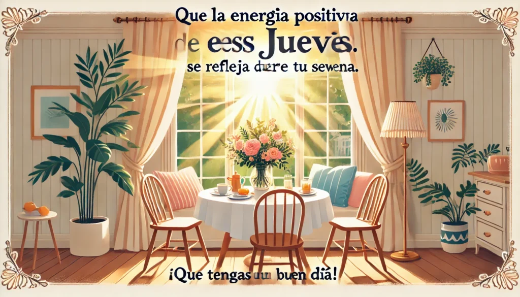 Que la energía positiva del jueves te envuelva como un abrazo cálido, llevándote a un día lleno de sonrisas y buenos momentos. ¡Feliz día!

