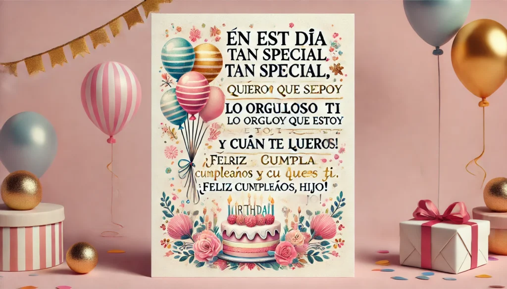 “En el día en que llegaste a mi vida, todo cambió para siempre. Feliz cumpleaños, mi amado hijo.”
