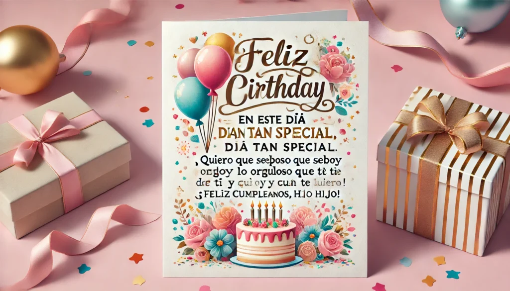 “Cada año que pasa, eres más grande en tamaño y en corazón. ¡Feliz cumpleaños, hijo!”
