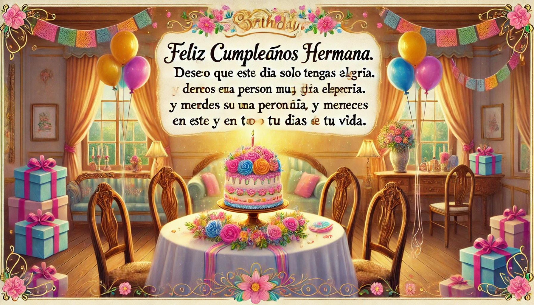 Eres y siempre serás mi mejor y más querida amiga. Feliz cumpleaños, hermana. Que todos tus sueños se hagan realidad.