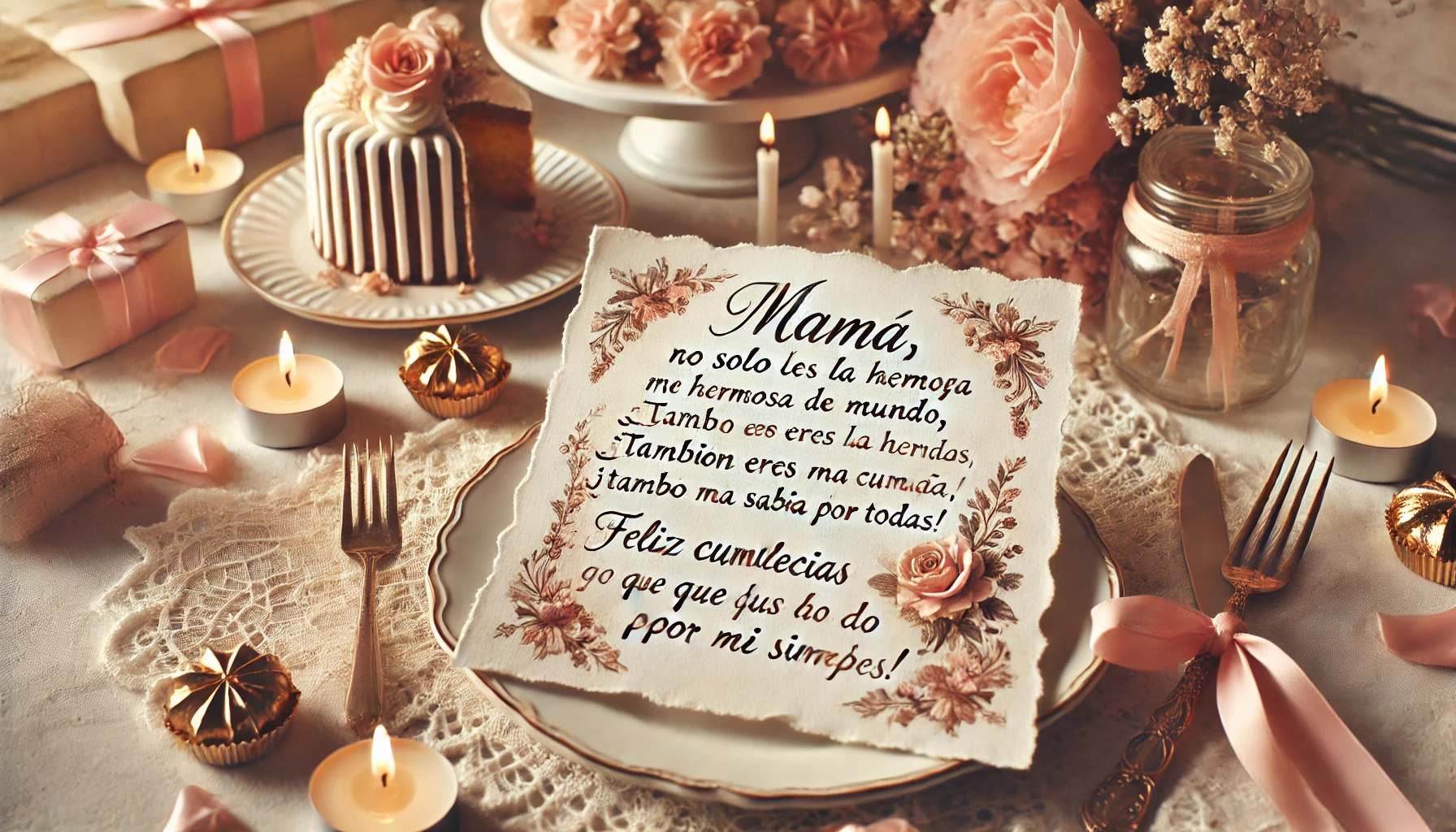 Hoy es el día de la mujer que tiene todo mi corazón. Mamá, ¡eres maravillosa! Aquellos que solo conocen tu belleza externa no pueden ni imaginarse que por dentro eres aún más hermosa. Generosa, amable, compañera. Felicitaciones por tu cumpleaños. Para mí, cada día es tuyo.