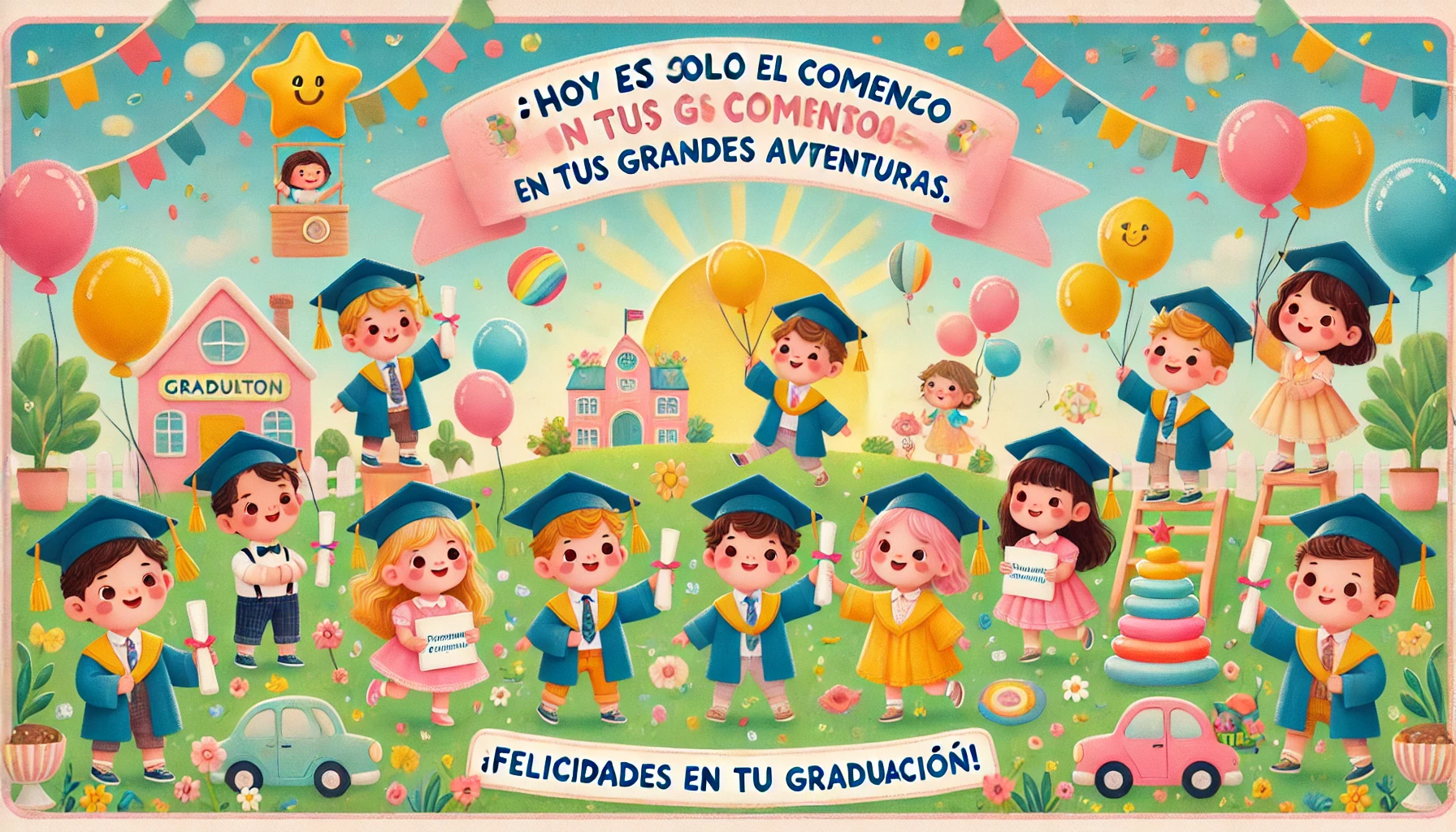 ¡Eres nuestro pequeño gran graduado! Estamos muy orgullosos de ti.