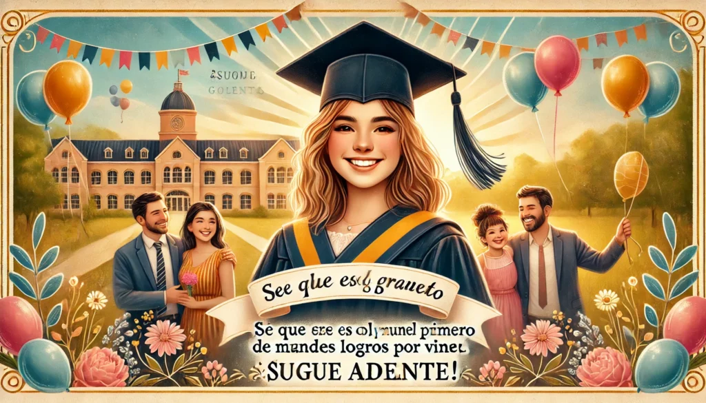 Este es el primer paso para una vida autosuficiente. ¡No te detengas, porque esto solo está empezando! ¡Felicidades en tu graduación!
