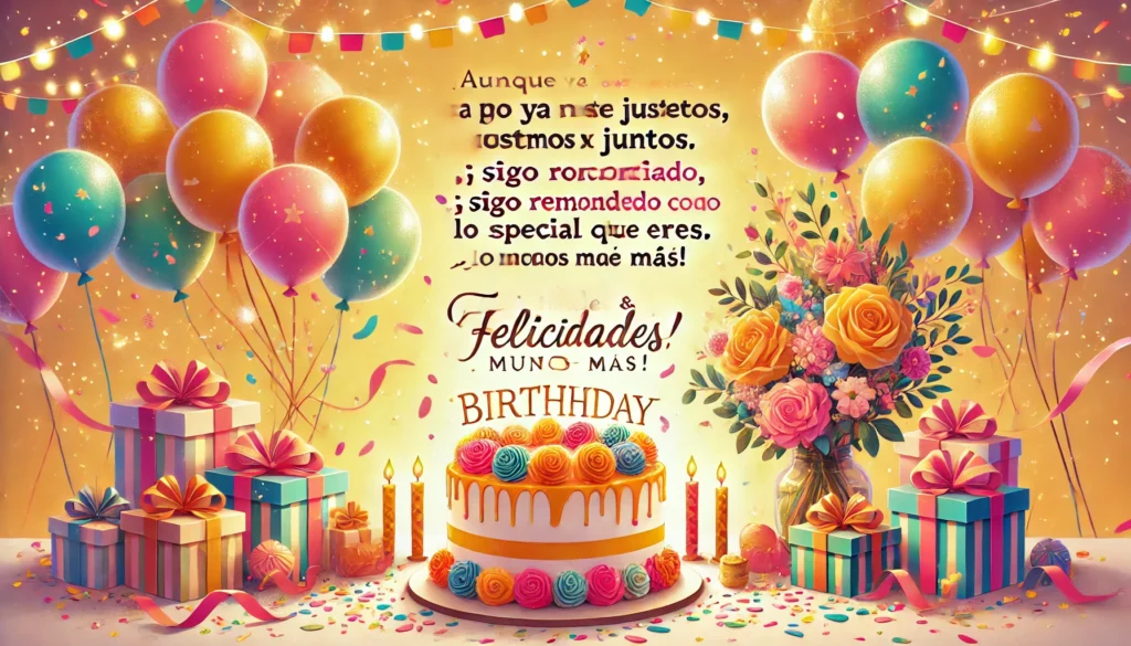 ¡Feliz cumpleaños a mi exnovio! Disfruta de todo lo que lograste y aprovecha el día con tu gente. Un abrazo.

