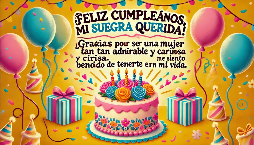 ¡Feliz cumpleaños a la suegra más sabia y elegante! Y sí, no estoy diciendo eso solo porque quiero ir a tu fiesta, lo digo porque lo pienso. ¡Un abrazo!

