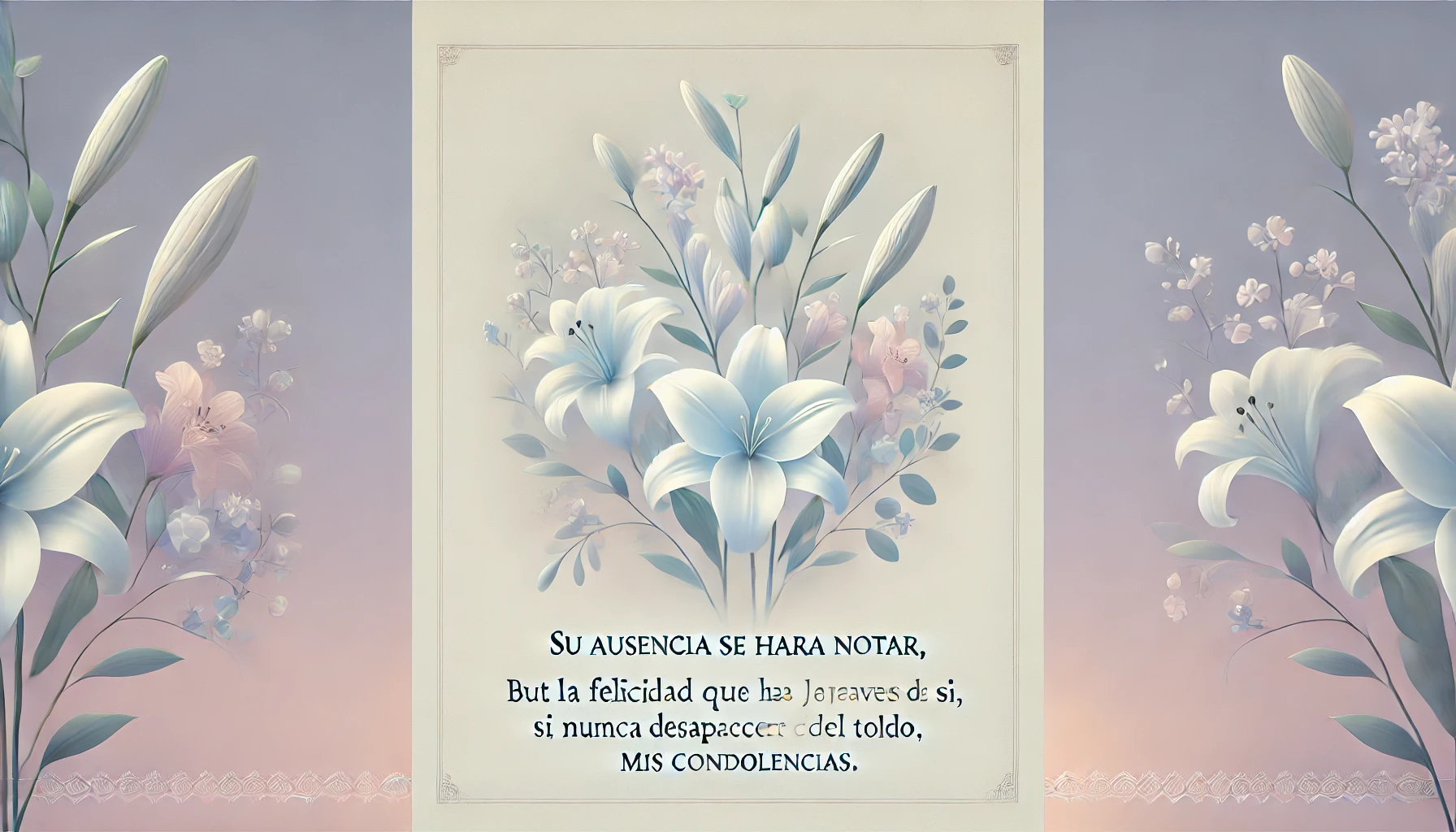 3. No existen palabras para describir lo mucho que lamento tu pérdida; te acompaño en el sentimiento.