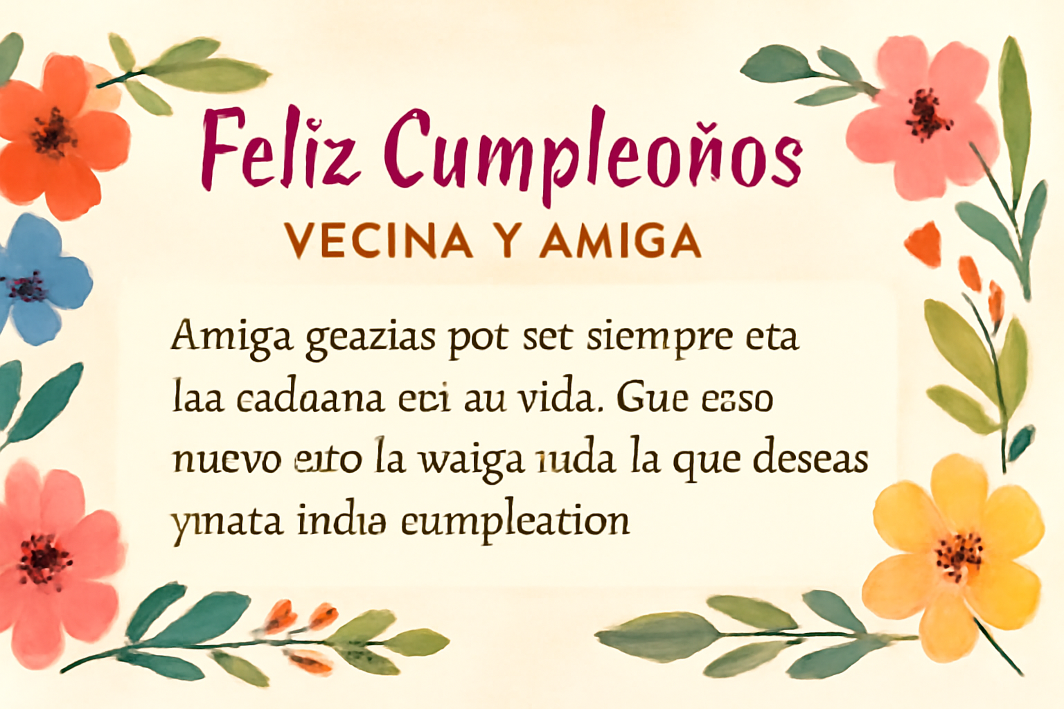 Feliz cumpleaños vecina y amiga: 21 frases originales y emotivas para sorprenderla 🎉 1 Hoy celebramos a una persona extraordinaria: ¡tú! Que este cumpleaños marque el comienzo de un año lleno de nuevas oportunidades y momentos memorables. ¡Feliz cumpleaños!